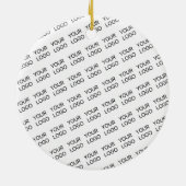 ロゴのシンプルな繰り返し斜めパターン セラミックオーナメント (裏面)