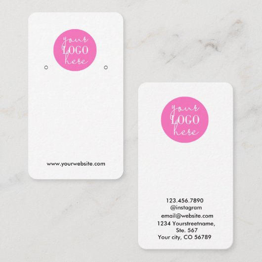 ロゴのシンプルイヤリング表示カードの追加 名刺 (正面/裏面)