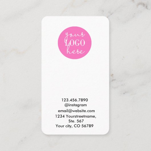 ロゴのシンプルイヤリング表示カードの追加 名刺 (裏面)