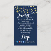 ロゴのジュエリーカー気にドを追加する（小さい米国青） 名刺 (正面)