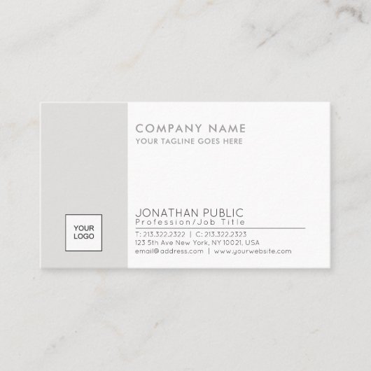 ロゴのスタイリッシュプレーン企業のプロフェッショナル 名刺 (正面)