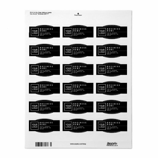 ロゴのスタイル化された幾何学的差出人住所ラベル ラベル (フルシート)