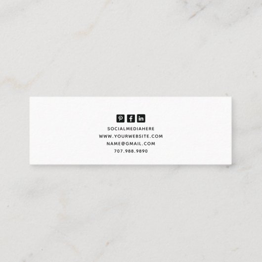 ロゴのスタッドイヤリングディスプレイカードの追加 スキニー名刺 (裏面)