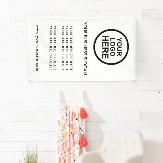 ロゴのスローガンと文字のプロモーションバナーの追加 横断幕 (インサイチュ)