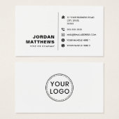 ロゴのソーシャルメディアアイコンの追加ホワイト名刺 (正面&裏面)