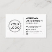 ロゴのソーシャルメディモダンアのアイコンを白に追加 名刺 (正面)