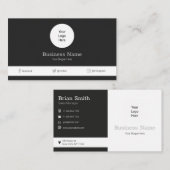 ロゴのソーシャルメディモダンアアイコンを灰色にする 名刺 (正面/裏面)