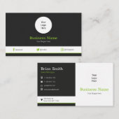 ロゴのソーシャルメディモダンアプロファイルの緑 名刺 (正面/裏面)