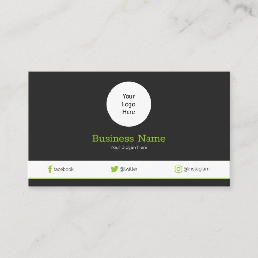 ロゴのソーシャルメディモダンアプロファイルの緑 名刺 (正面)