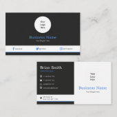 ロゴのソーシャルメディモダンアプロファイル 名刺 (正面/裏面)