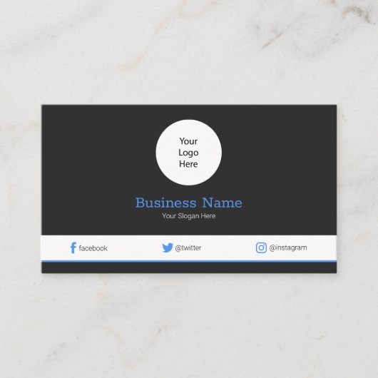 ロゴのソーシャルメディモダンアプロファイル 名刺 (正面)