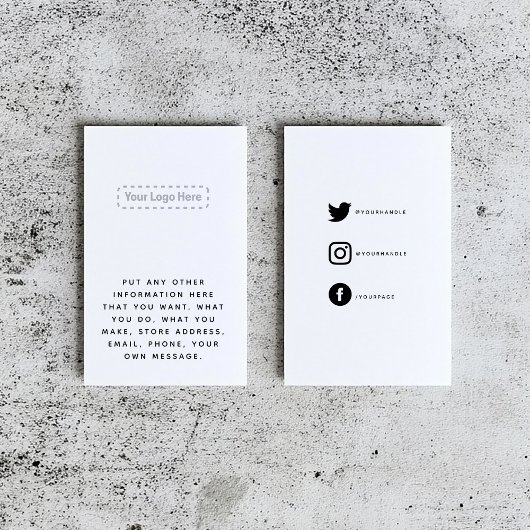 ロゴのソーシャルリンクの白黒 エンクロージャーカード