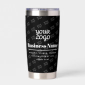 ロゴのタイル模様（白黒） 保温保冷タンブラー (背面)