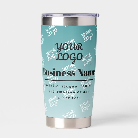 ロゴのタイル状のロゴと編集可能グラデーション 保温保冷タンブラー (左面)