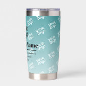 ロゴのタイル状のロゴと編集可能グラデーション 保温保冷タンブラー (背面)