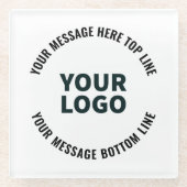 ロゴのデザインまたは画像 |編集可能はっきりした文字 ガラスコースター (正面)