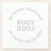 ロゴのデザインまたは画像 |編集可能はっきりした文字 ガラスコースター (裏面)