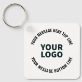 ロゴのデザインまたは画像 |編集可能はっきりした文字 キーホルダー (正面)