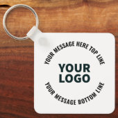 ロゴのデザインまたは画像 |編集可能はっきりした文字 キーホルダー (正面)