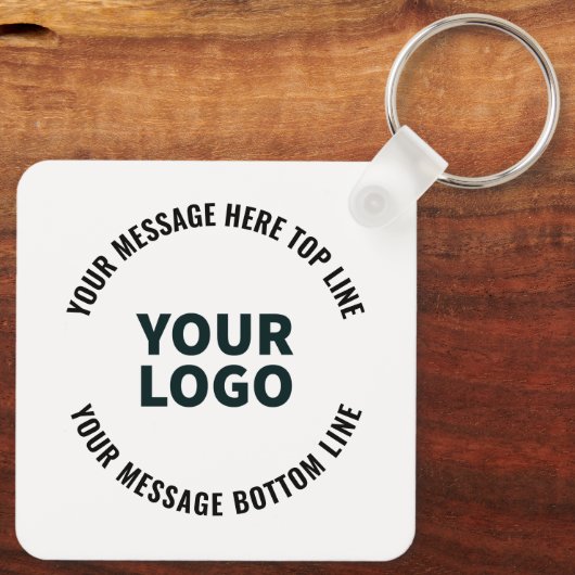 ロゴのデザインまたは画像 |編集可能はっきりした文字 キーホルダー (裏面)