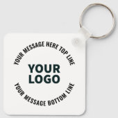 ロゴのデザインまたは画像 |編集可能はっきりした文字 キーホルダー (裏面)