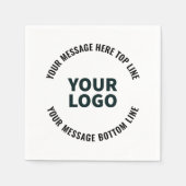 ロゴのデザインまたは画像 |編集可能はっきりした文字 スタンダードカクテルナプキン (正面)