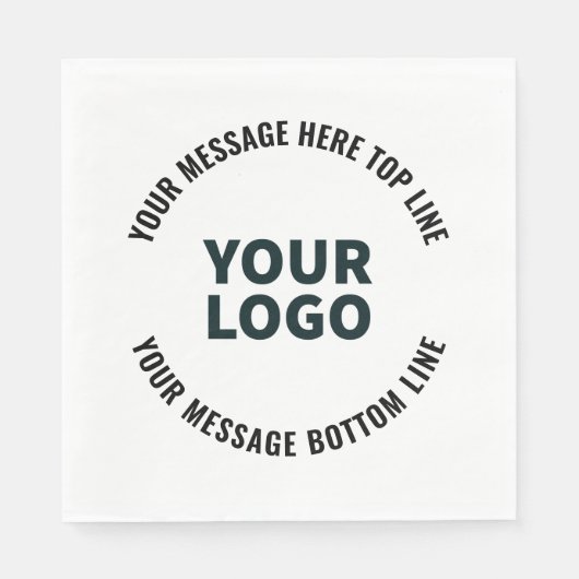 ロゴのデザインまたは画像 |編集可能はっきりした文字 スタンダードランチョンナプキン (正面)