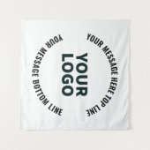 ロゴのデザインまたは画像 |編集可能はっきりした文字 タペストリー (正面(横))