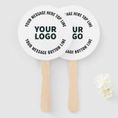 ロゴのデザインまたは画像 |編集可能はっきりした文字 ハンドファン (正面&裏面)