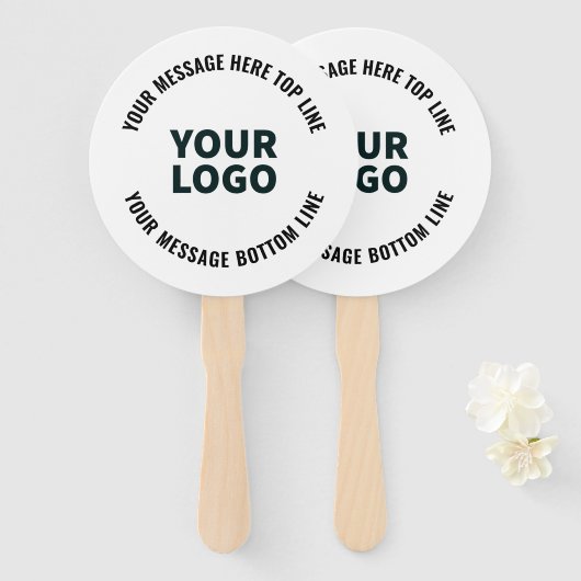 ロゴのデザインまたは画像 |編集可能はっきりした文字 ハンドファン (正面&裏面)