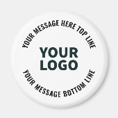 ロゴのデザインまたは画像 |編集可能はっきりした文字 マグネット (正面)