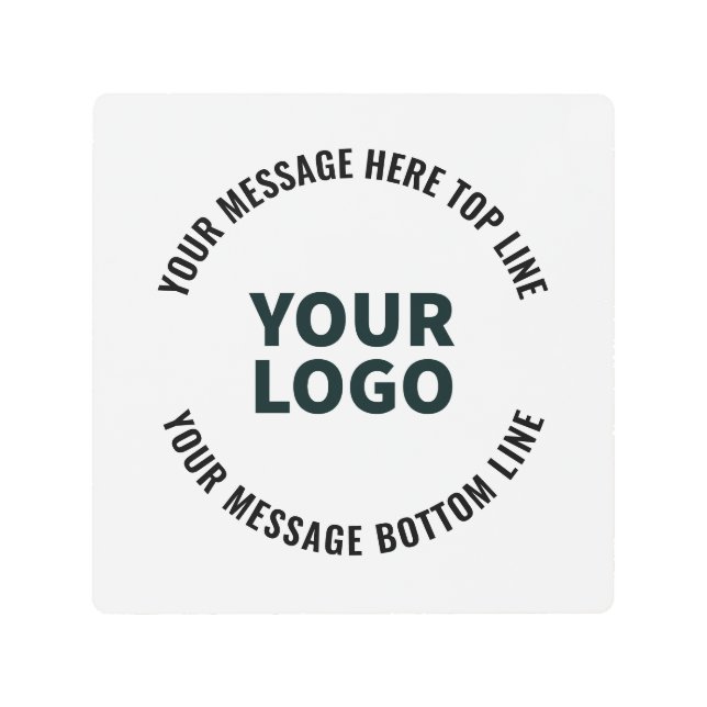 ロゴのデザインまたは画像 |編集可能はっきりした文字 メタルプリント (正面)