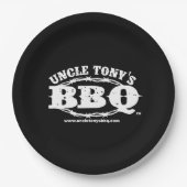 ロゴのトニーBBQの叔父さんの紙皿 ペーパープレート (正面)