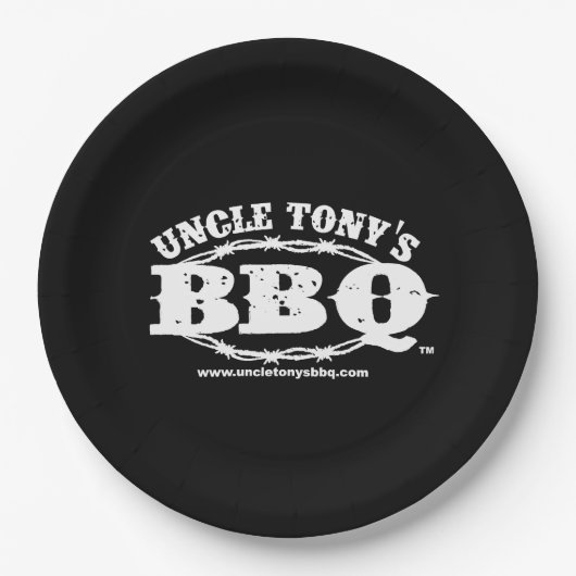 ロゴのトニーBBQの叔父さんの紙皿 ペーパープレート (正面)