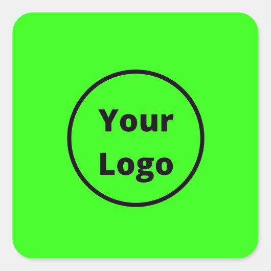 ロゴのネオングリーンの追加 スクエアシール (正面)