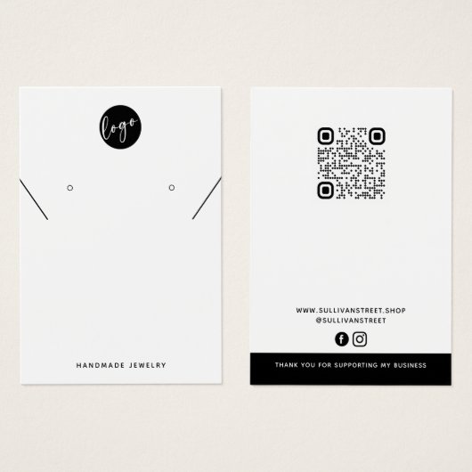 ロゴのネックレスイヤリング表示カードの追加 (正面&裏面)