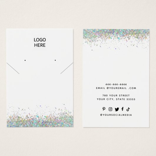 ロゴのネックレスイヤリング表示カードの追加 (正面&裏面)