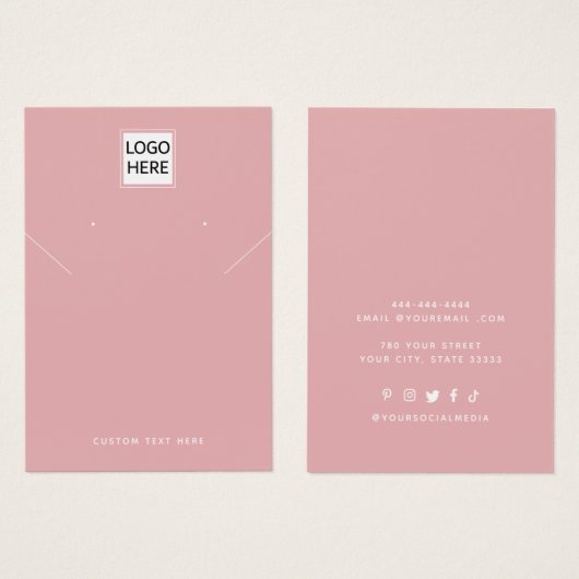 ロゴのネックレスイヤリング表示カードの追加 (正面&裏面)