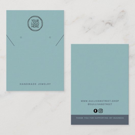 ロゴのネックレスイヤリング表示カードの追加 コーリングカード (正面/裏面)