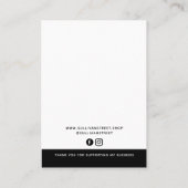 ロゴのネックレスイヤリング表示カードの追加 コーリングカード (裏面)