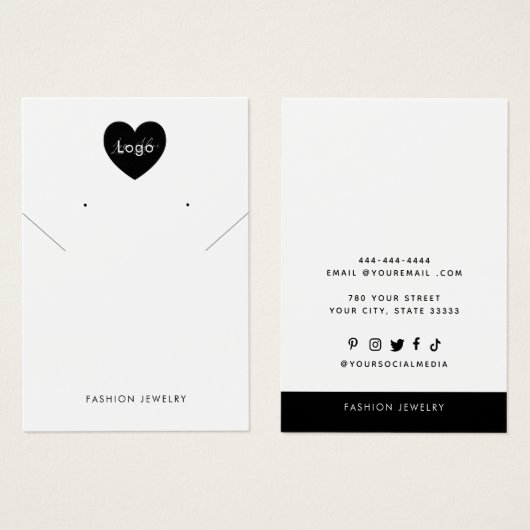 ロゴのネックレスシックなイヤリングディスプレイカードの追加 (正面&裏面)