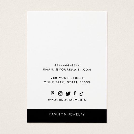 ロゴのネックレスシックなイヤリングディスプレイカードの追加 (裏面)