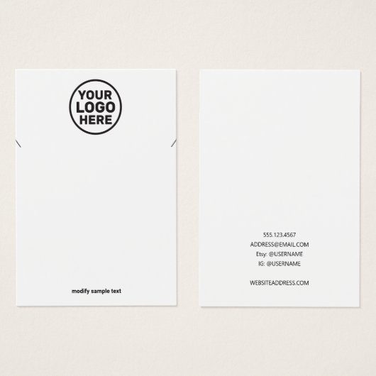 ロゴのネックレスジュエリー表示カードの追加 (正面&裏面)