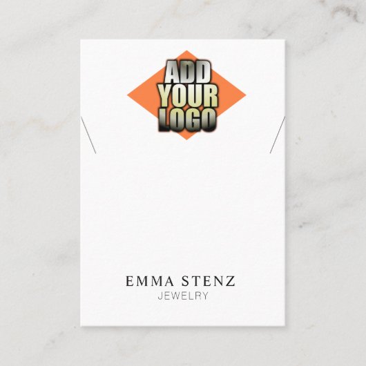 ロゴのネックレスジュエリー表示カードの追加 名刺 (正面)
