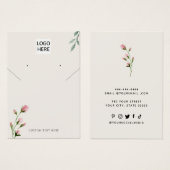 ロゴのネックレスモダンイヤリングディスプレイカードの追加 (正面&裏面)