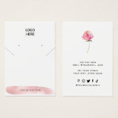 ロゴのネックレスモダンイヤリングディスプレイカードの追加 (正面&裏面)