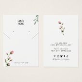 ロゴのネックレスモダンイヤリングディスプレイカードの追加 (正面&裏面)