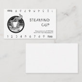 ロゴのパンチカード手元の熱いコップ ロイヤリティカード (正面/裏面)