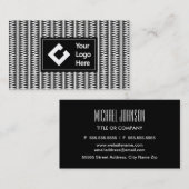 ロゴのパーソナライズなイカットのジグザグ形の白黒 名刺 (正面/裏面)