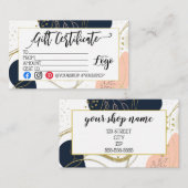 ロゴのビジネスギフト券の追加マーケティング 名刺 (正面/裏面)